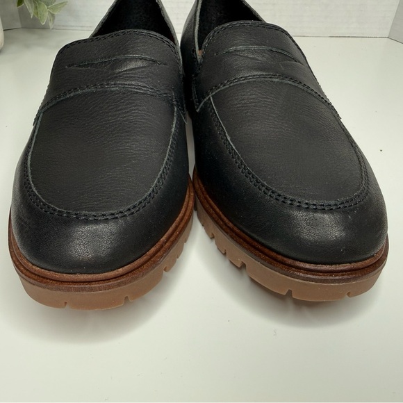 Lucky Brand Women's Tomber Lug Sole Black Leather Loafers Size 8M Minimalist - Picture 11 of 16